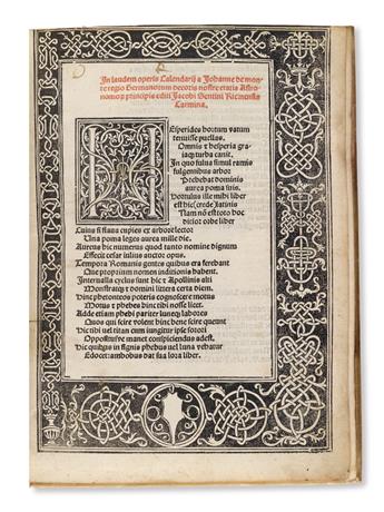 INCUNABULA  REGIOMONTANUS, JOHANNES. Calendarium.  1485